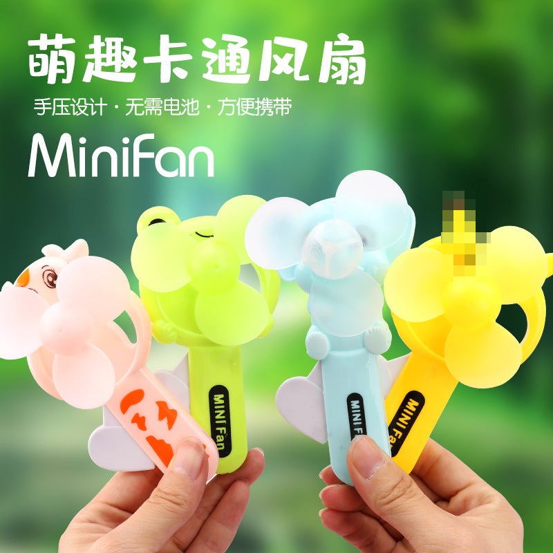 Creative Mini Hand Pressure Small Fan Cartoon Handheld Toy Hand Roll Children Students Small Gift Gift Stall Sale - Image 2